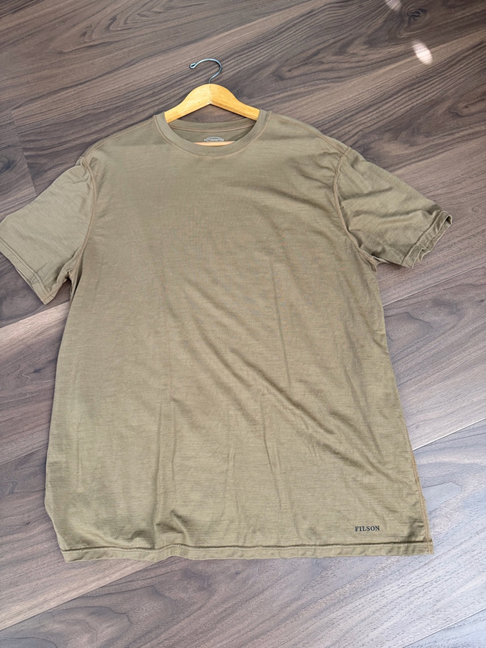 Filson Military Olive Wool Short Sleeve Crew Tee